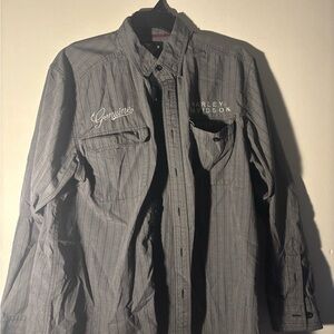 Harley-Davidson Black and Orange Logo Shirt